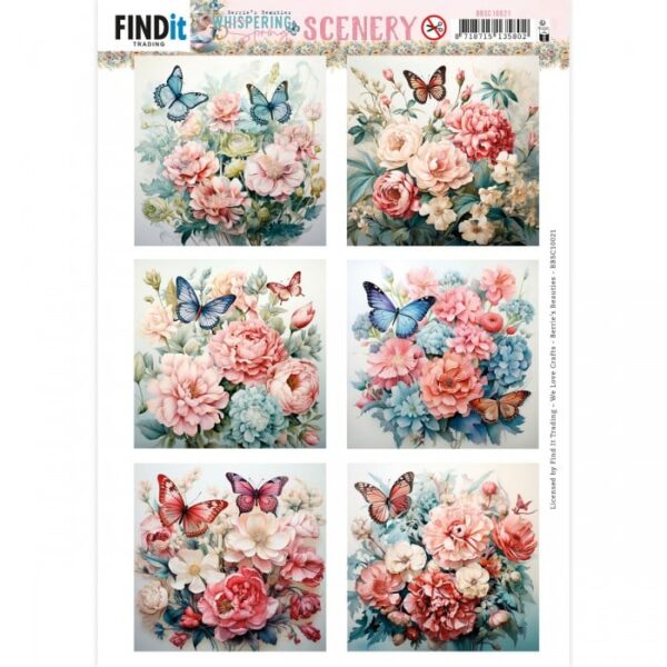 Push-Out Scenery - Berries Beauties - Whispering Spring - Butterfly Square BBSC10021