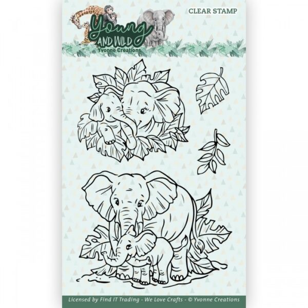 Clear Stamps - Yvonne Creations - Young and Wild - Elephant YCCS10078