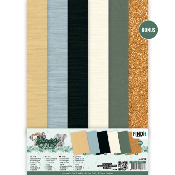 Linen Cardstock Pack - Yvonne Creations - Young and Wild - A4 YC-A4-10025