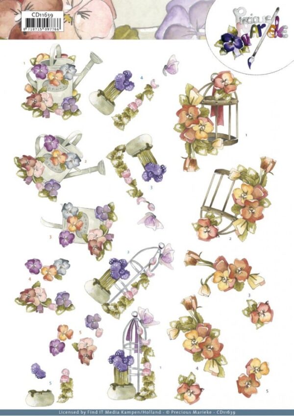 3D Cutting Sheet - Precious Marieke - Sweet roses CD11639