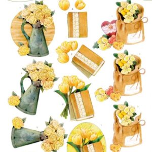 3D Cutting Sheet - Jeanine's Art - Yellow Flowers CD11871