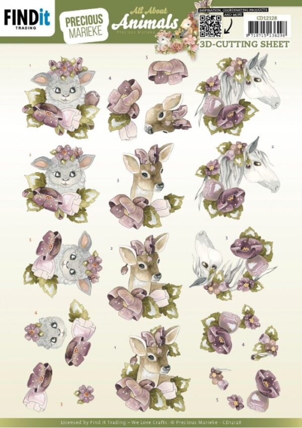 3D Push out - Precious Marieke - All About Animals - All About Purple SB10905