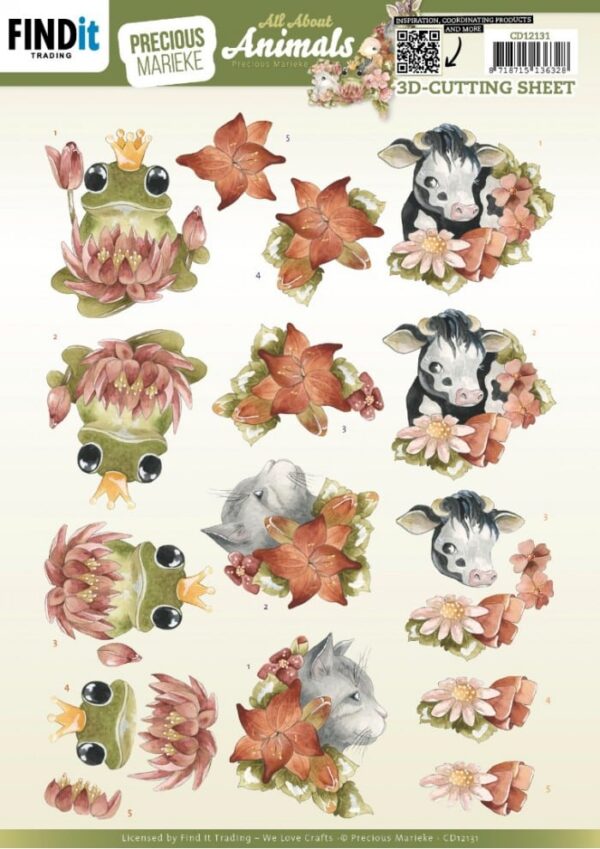 3D Cutting Sheets - Precious Marieke - All About Animals - All About Orange CD12131