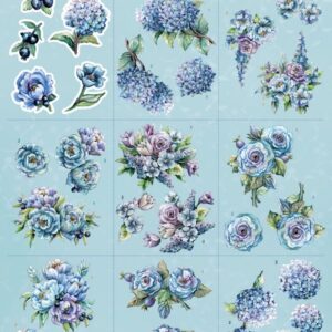 Cutting Sheets - Yvonne Creations - Blooming Blue - Mini CD12138
