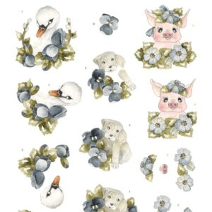 3D Push out - Precious Marieke - All About Animals - All About Blue SB10907