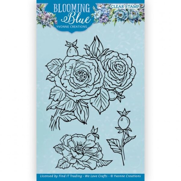 Clear Stamps - Yvonne Creations - Blooming Blue - Rosehip YCCS10081