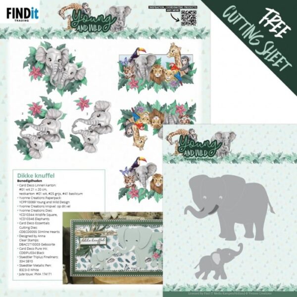 Dies - Yvonne Creations - Young and Wild - Elephants YCD10346