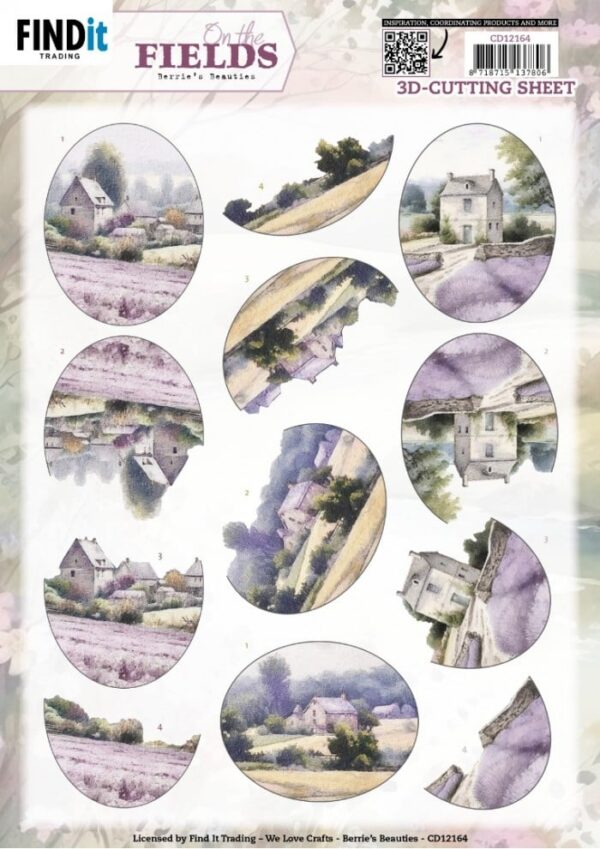 3D Cutting Sheets - Berries Beauties - On the Fields - Lavender CD12164