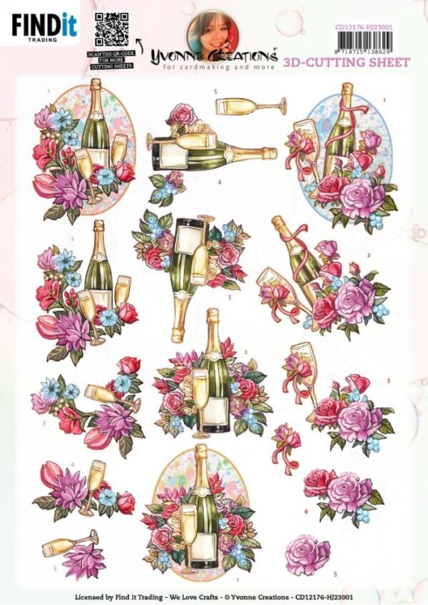 3D Cutting Sheet - Yvonne Creations - Champagne CD12176-HJ23001