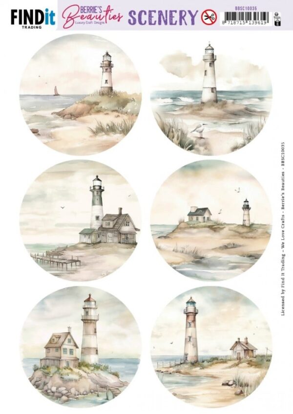 Scenery Push out - Berries Beauties - Lighthouse - Round BBSC10035