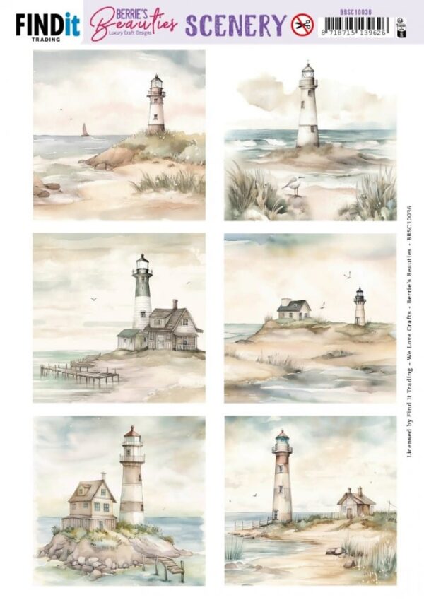 Scenery Push out - Berries Beauties - Lighthouse - Square BBSC10036