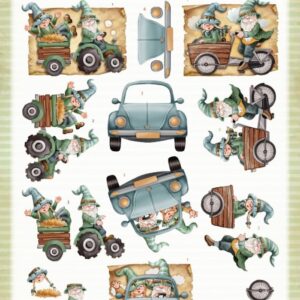 3D Cutting Sheets - Yvonne Creations - Great Gnomes - Driving Gnomes CD12156