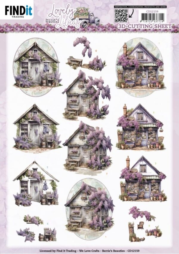 3D Cutting Sheets - Berries Beauties - Lovely Lilacs - Lovely Houses CD12159