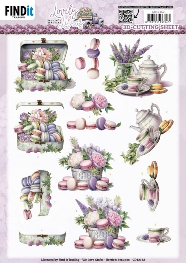 3D Cutting Sheets - Berries Beauties - Lovely Lilacs - Lovely Macarons CD12162
