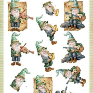 3D Push Out - Yvonne Creations - Great Gnomes - Music Gnomes SB10920