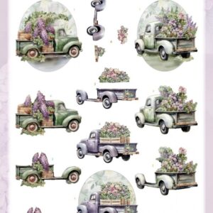 3D Push Out - Berries Beauties - Lovely Lilacs - Lovely Cars SB10926