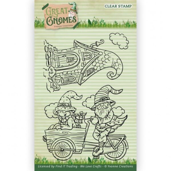 Clear Stamps - Yvonne Creations - Great Gnomes - Biking Gnome  YCCS10083