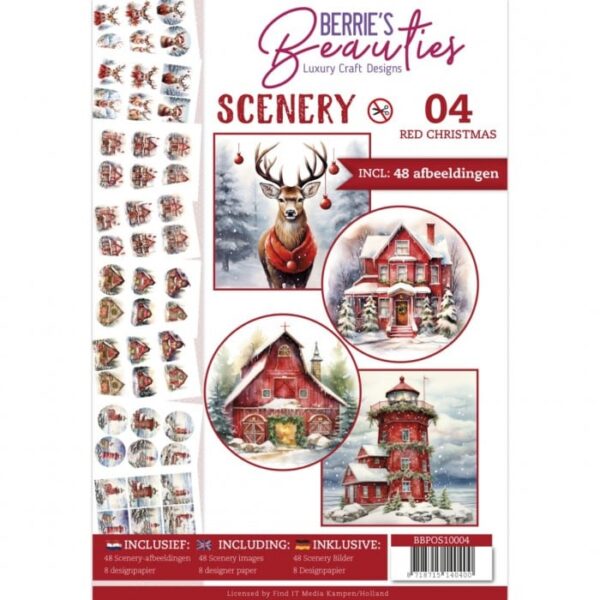 Push-Out Book Scenery 4- Red Christmas BBPOS10004