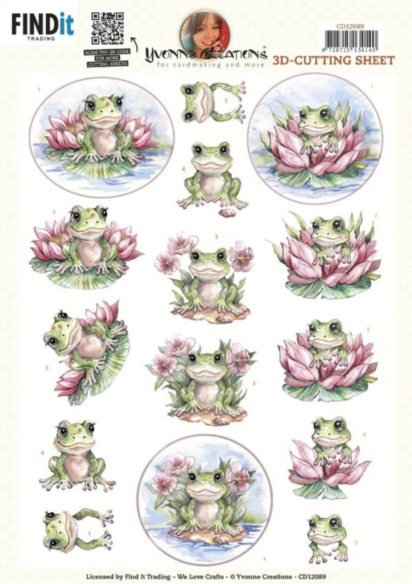 3D Cutting Sheets - Yvonne Creations - Happy Frog CD12089