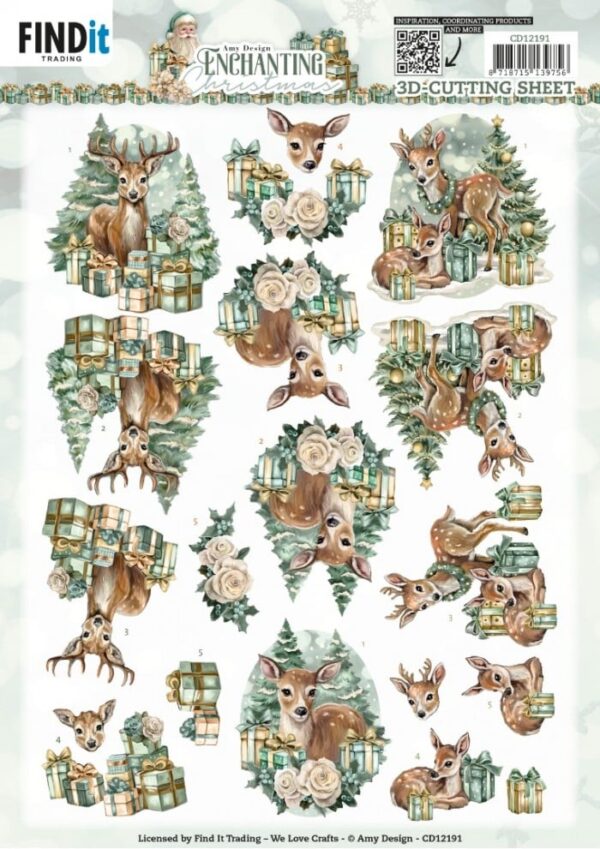 3D Cutting Sheets - Amy Design - Enchanting Christmas - Deer CD12191