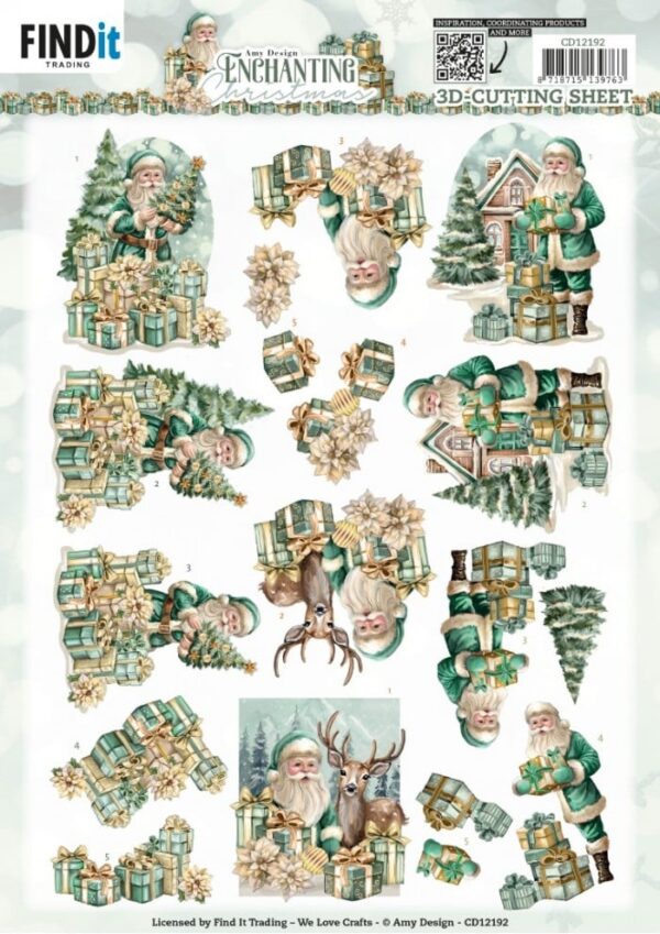 3D Cutting Sheets - Amy Design - Enchanting Christmas - Santa CD12192