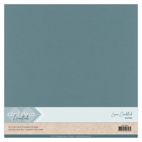 Linen Cardstock - SC - Sea Blue LKK-SC40 per vel