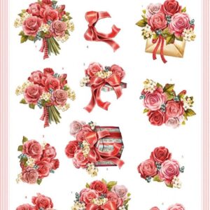 3D Push Out - Yvonne Creations - Rose Decorations - Rose Bouquet SB10936