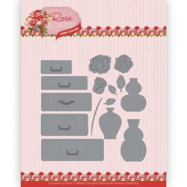 Dies - Yvonne Creations - Rose Decorations - Roses and Suitcases YCD10355