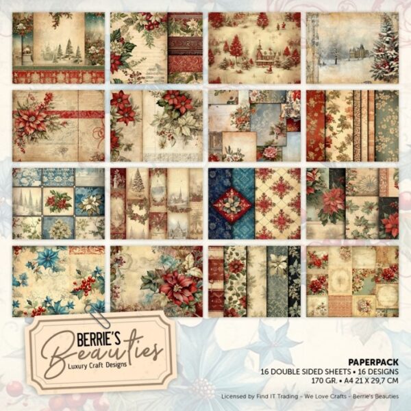 Paperpack - Berries Beauties - Christmas Flowers - A4 BBPP410002