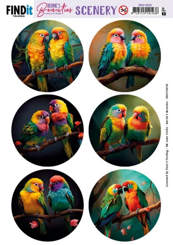 Scenery Push out - Berries Beauties - Love Birds - BBSC10039