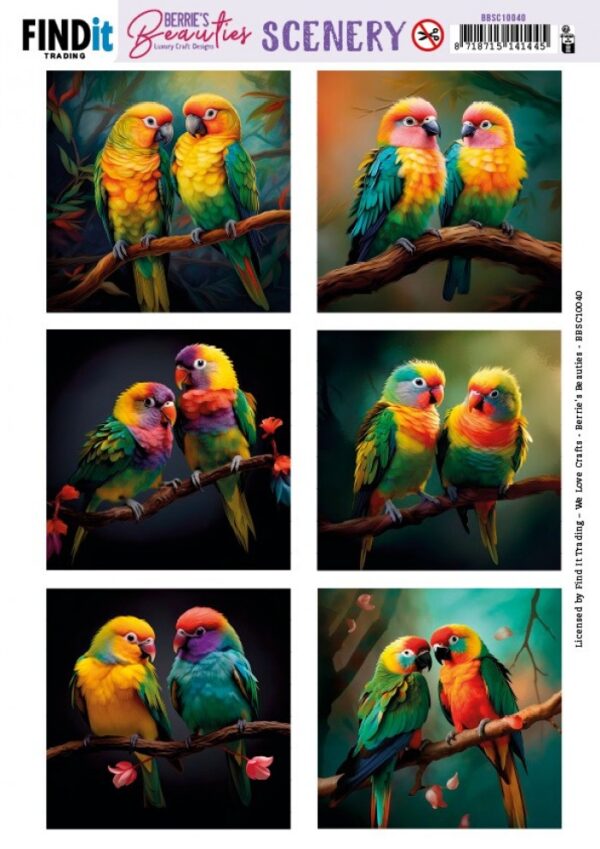 Scenery Push out - Berries Beauties - Love Birds - BBSC10040