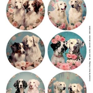 Scenery Push out - Berries Beauties - Pretty Pups - Round BBSC10043