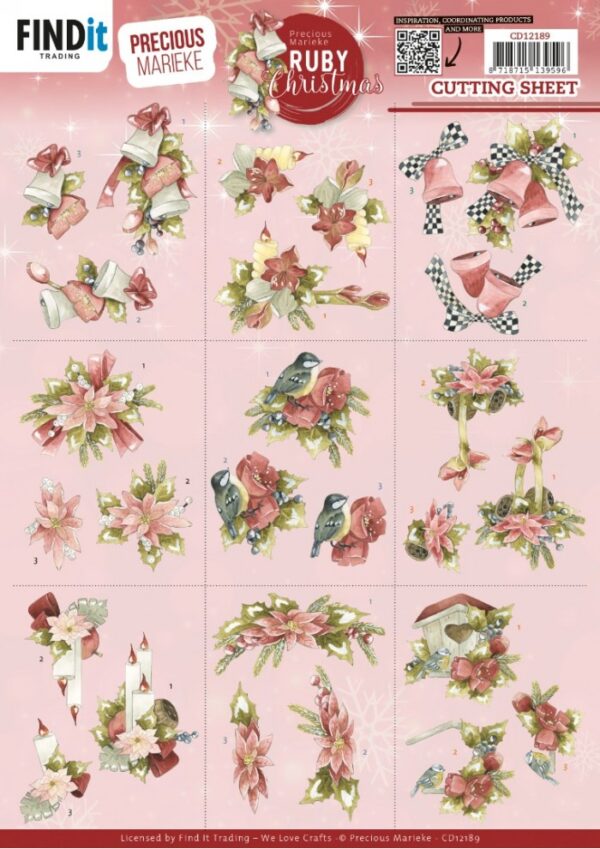 Cutting Sheets - Precious Marieke - Ruby Christmas - Mini CD12189