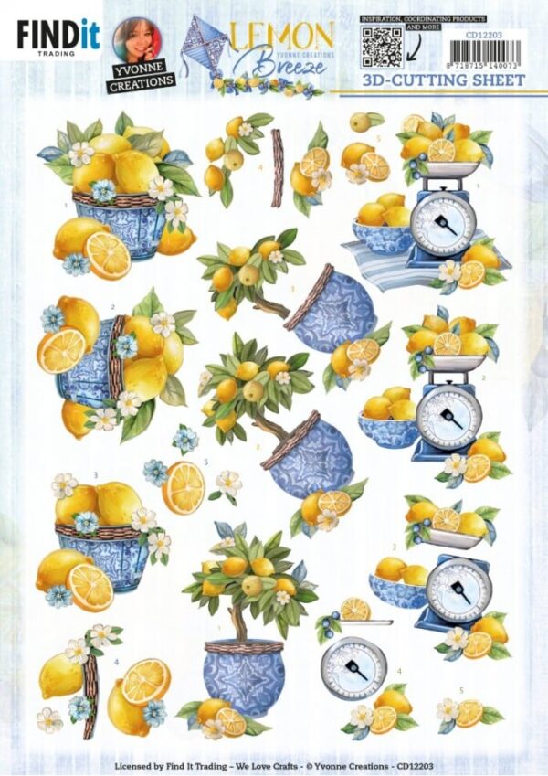 3D Cutting Sheets - Yvonne Creations - Lemon Breeze - Lemon Tree CD12203