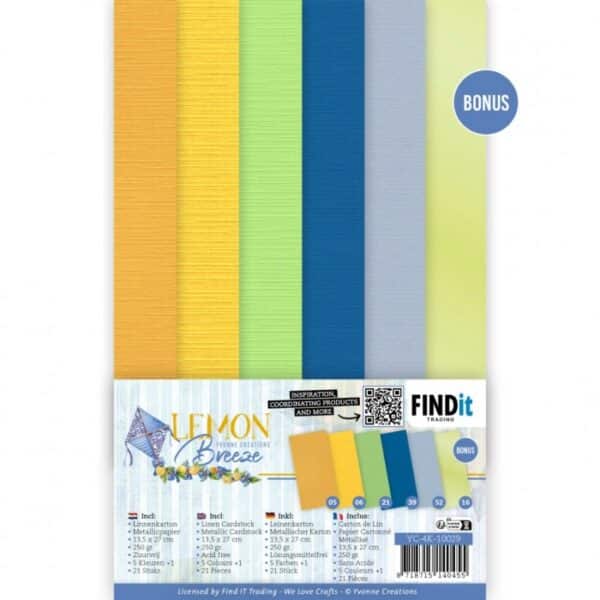 Linen Cardstock Pack - Yvonne Creations - Lemon Breeze - 4K YC-4K-10029