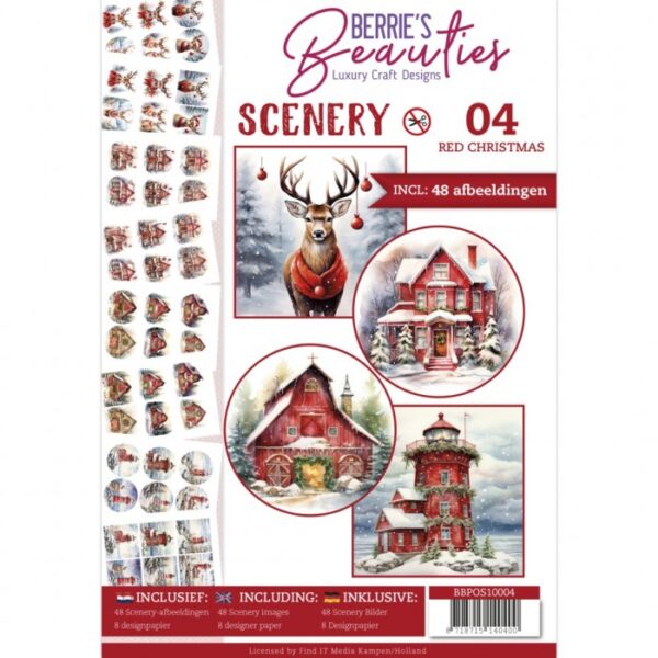 Push-Out Book Scenery 4- Red Christmas BBPOS10004