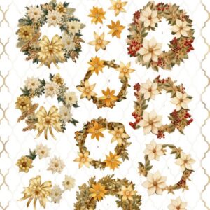 3D Cutting Sheets - Berries Beauties - Glowing Christmas - Wreath CD12218