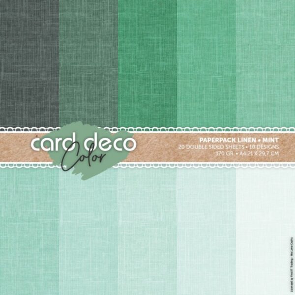 Card Deco Color Paperpack – Linnen - Mint - A4 CDCPPA412001
