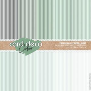 Card Deco Color Paperpack – Strepen – Mint - A4 CDCPPA413001