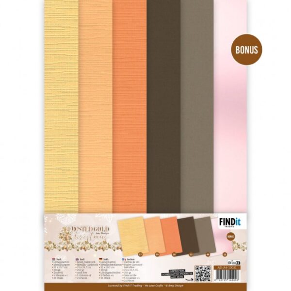 Linen Cardstock Pack - Amy Design - Frosted Gold Christmas - A4 AD-A4-10031