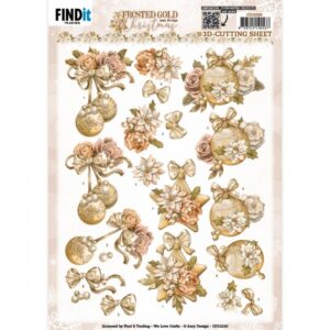 3D Cutting Sheets - Amy Design - Frosted Gold Christmas - Christmas Baubles CD12229