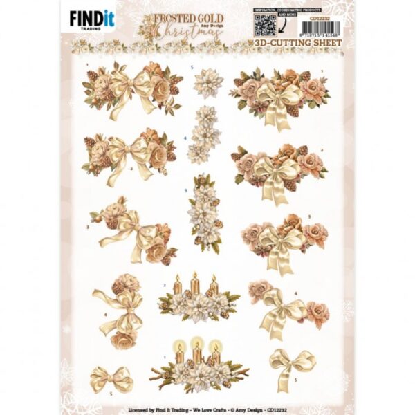 3D Cutting Sheets - Amy Design - Frosted Gold Christmas - Christmas Piece CD12232