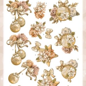 3D Push Out - Amy Design - Frosted Gold Christmas - Christmas Baubles SB10961
