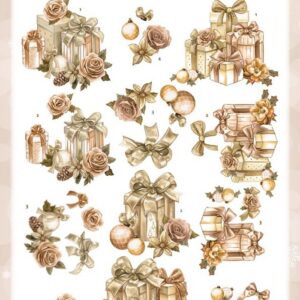3D Push Out - Amy Design - Frosted Gold Christmas - Presents SB10962