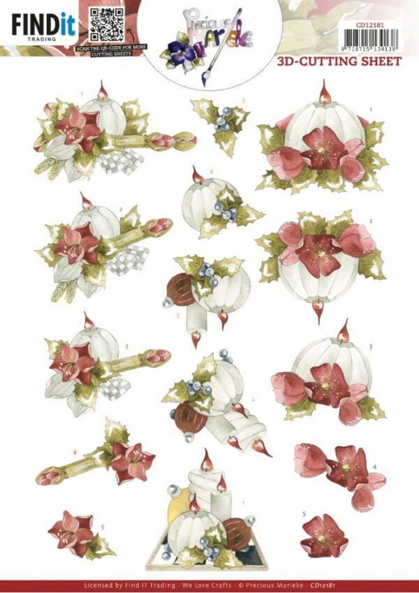 3D Cutting Sheets - Precious Marieke - Ruby Candles CD12181