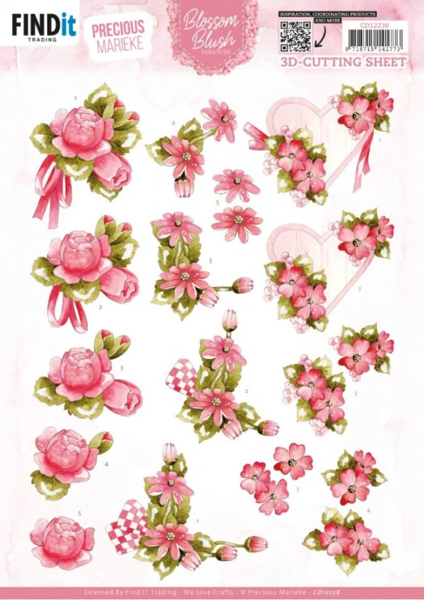 3D Cutting Sheets - Precious Marieke - Blossom Blush - Magenta CD12238