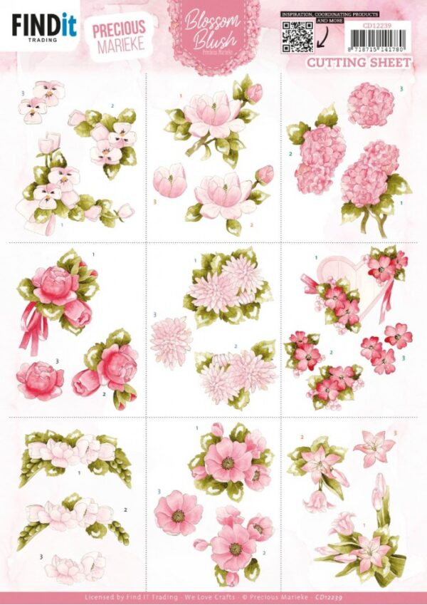 Cutting Sheets - Precious Marieke - Blossom Blush - MiniCD12239