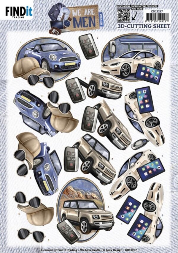3D Cutting Sheets - Amy Design - We Are Men - Cars CD12257