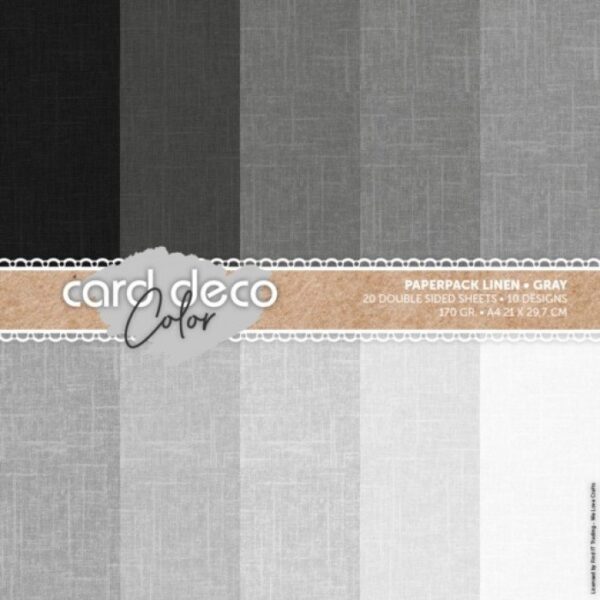 Card Deco Color Paperpack - Linen - Gray - A4 CDCPPA412005