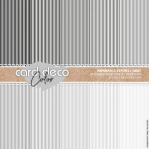 Card Deco Color Paperpack - Stripes - Gray - A4 CDCPPA413005